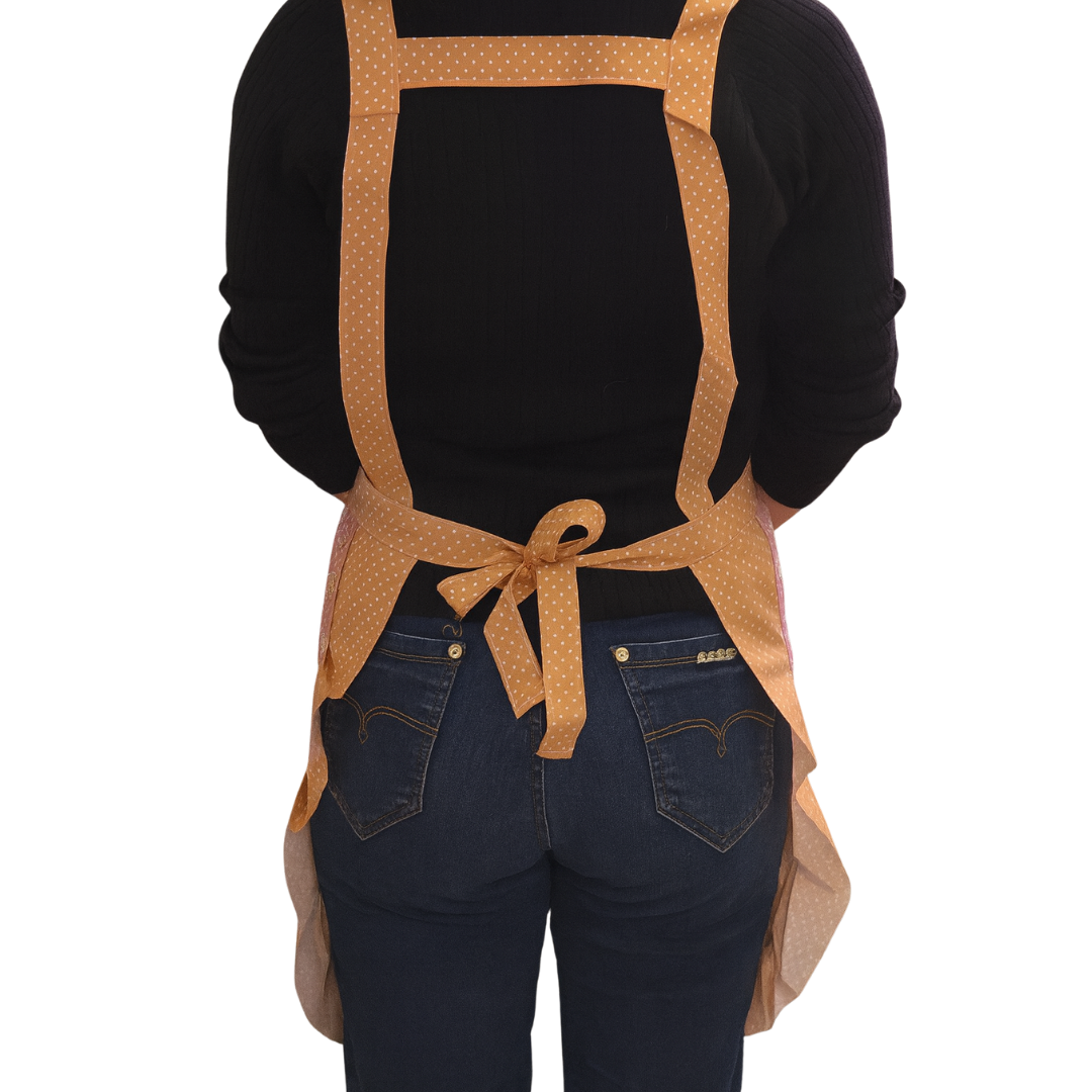 Avental Tecido Floral Cozinha Jardinagem Bolso Atoalhado