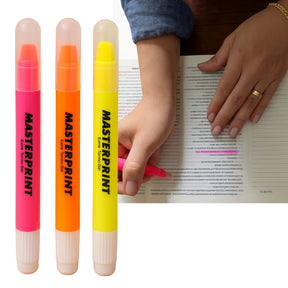 Kit 3 Canetas Marca Texto em Gel Neon Ponta Retrátil