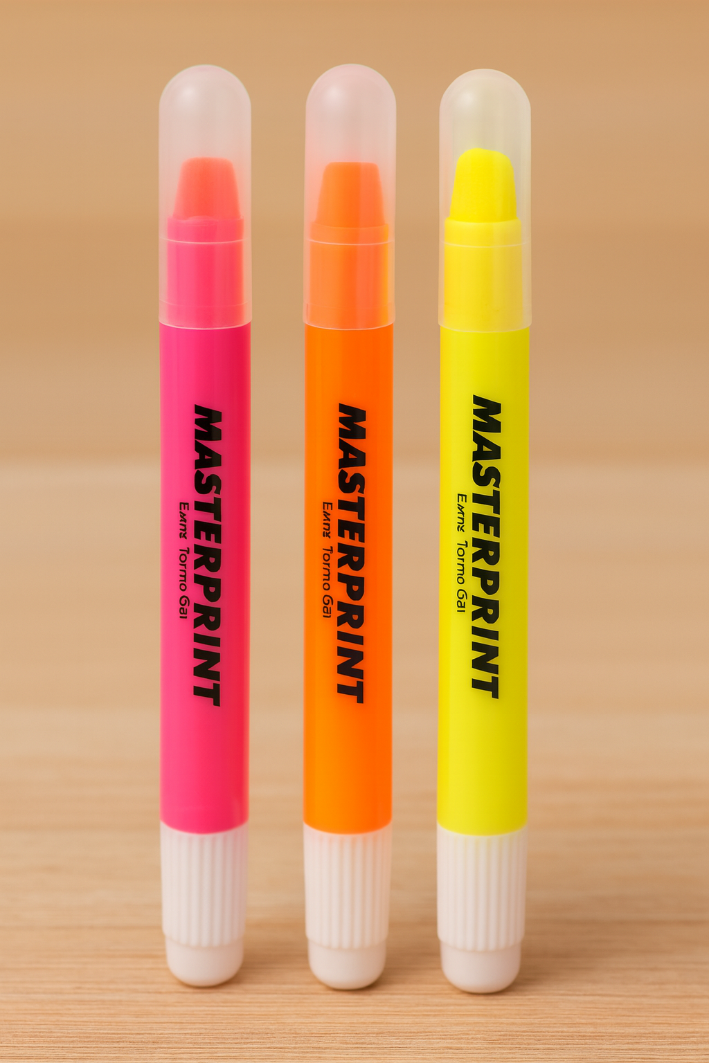 Kit 3 Canetas Marca Texto em Gel Neon Ponta Retrátil