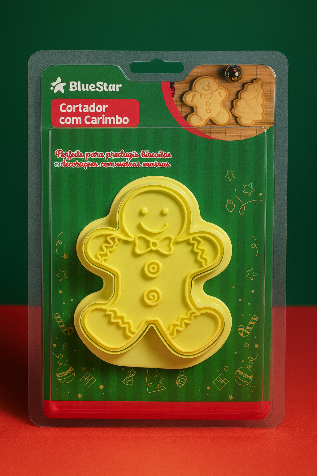 Cortador Com Carimbo De Natal Bolachas Massas BlueStar
