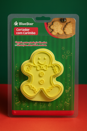 Cortador Com Carimbo De Natal Bolachas Massas BlueStar