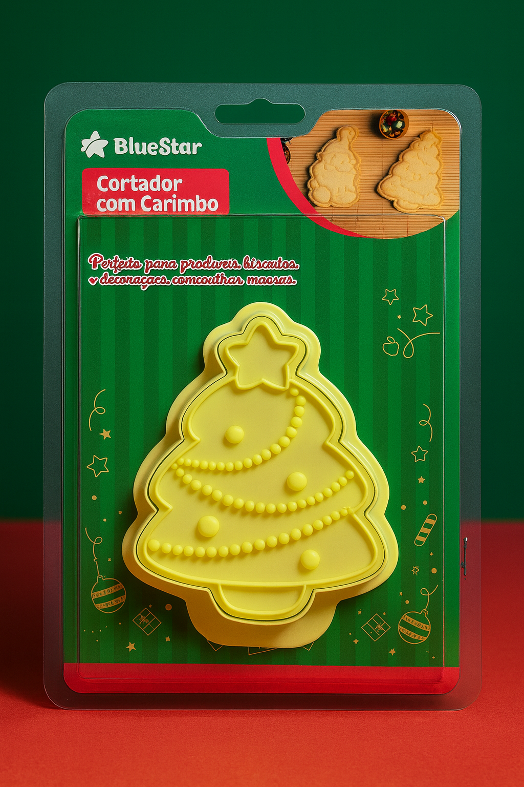 Cortador Com Carimbo De Natal Bolachas Massas BlueStar