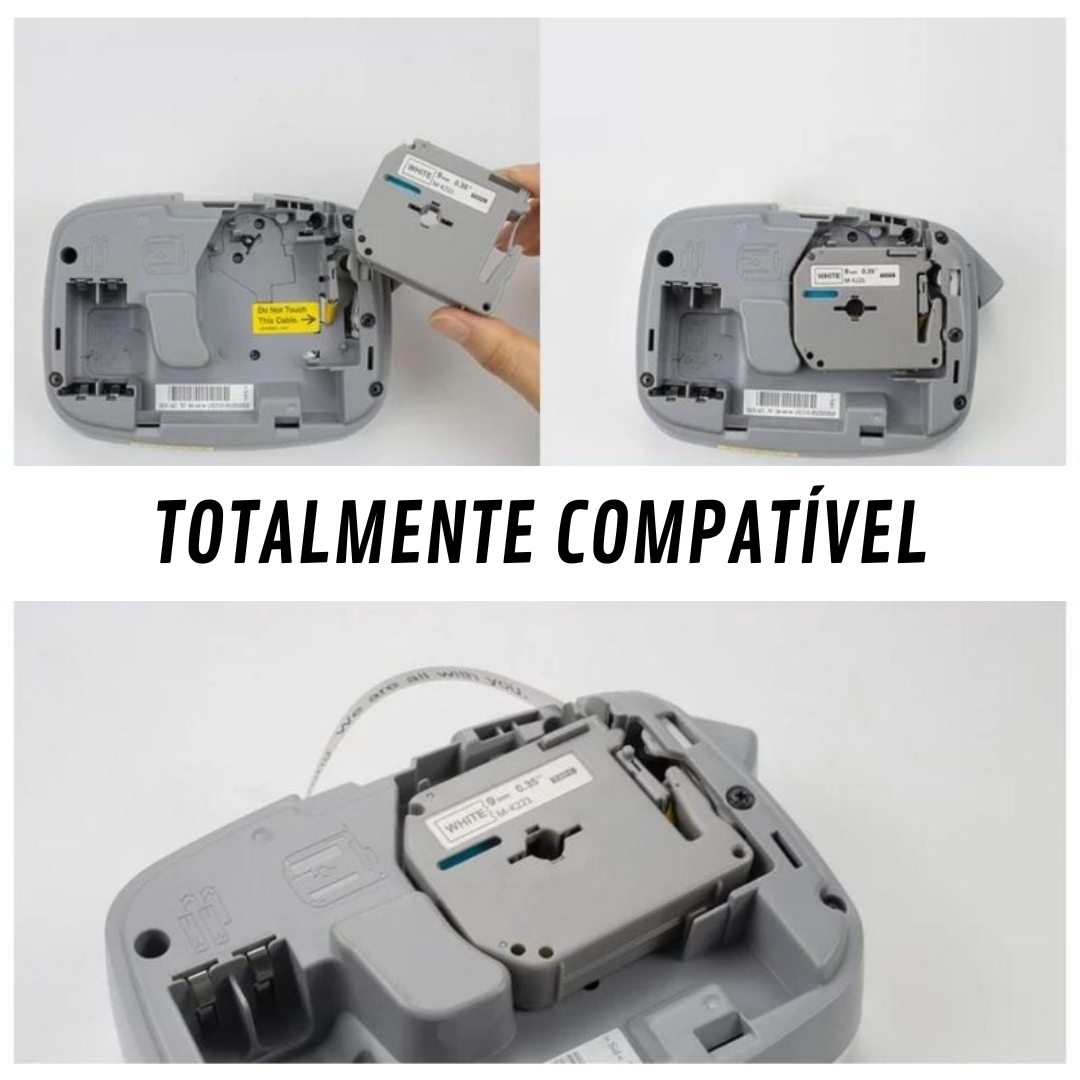 Kit 10 Fita Rotuladora Compatível Rotulador Brother Mk-231 M-k231 Mk231